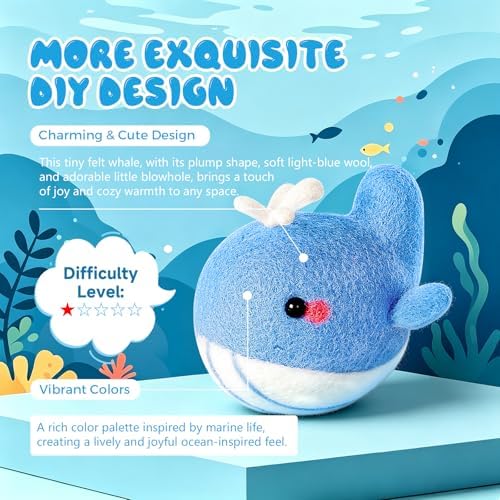 Gipony Needle Felting Kit,5Pieces Animal Making Wool Needle Felting Starter Kit with Instruction,Felting Kits for Beginners Adult,Needle Felting kit Beginner,Wool Felting kit, - Image 5