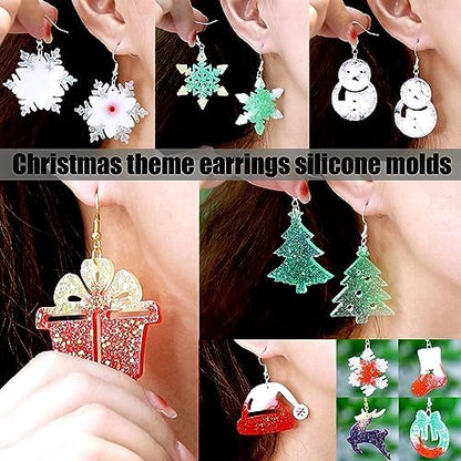 Christmas Earring Molds, 5 Pcs Christmas Style Resin Earring Molds - Image 5