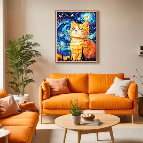 Paint by Numbers Kit for Adults,Cat Paint by Numbers Animals,16x20 lnch - Image 3