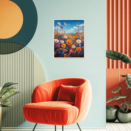 Flowers Paint by Numbers Kit for Adults Beginner Floral Oil Painting Kit Adult Paint by Number Kits on Canvas Wildflower DIY Painting for Beginners Art by Numbers for Gifts Home Wall Decor 16x20 Inch - Image 3