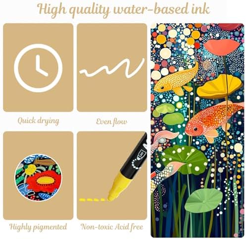 nauets 48 Colors Precision Dual Tip Acrylic Paint Markers Pens - Dot & Fine - Image 4