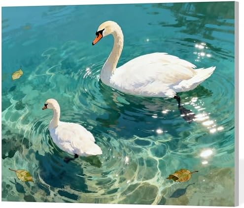 ACANDYL Paint by Numbers Kit for Adults Beginner Goose DIY Painting Kits for Adults Swan Easy Adult Paint by Number Kits on Canvas Animal Color by Numbers for Gifts Home Wall Decor 16x20 Inch by ACANDYLPaintbyNumbersKits