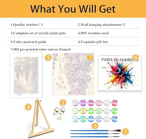 Mowana Grapes Paint by Numbers Kit for Adults - Adult Paint by Numbers for Beginners on Canvas with Frame and Easel, Easy Acrylic Oil Painting by Number Kits 8x12 inch - Image 5