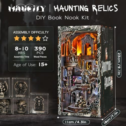 MiniCity Haunting Relics Book Nook Kit for Adult, DIY Miniature House Kit - Image 2