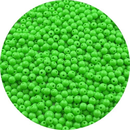 700pcs Acrylic Round Beads for Crafts 6mm Resin Candy Color Spacer Beads with Hole for Jewelry Making Sewing Crafts Decoration Necklaces Bracelets Earrings Supplies(Green) by Unknown