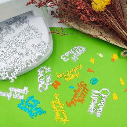 DaKuan 30 Pcs Holiday Blessings Steel Cutting Dies Set for Card Making - Christmas, Birthday, Thanksgiving, Easter, Valentine's, Good Luck, Thank You Craft Supplies - Image 6
