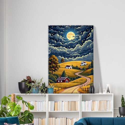 ATDMS Landscape Paint by Numbers Kit for Adults with Frame, 8x12 Inch - Image 2