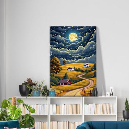 ATDMS Landscape Paint by Numbers Kit for Adults with Frame, 8x12 Inch - Image 2