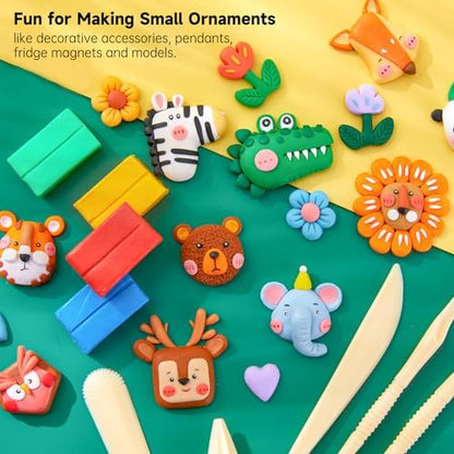 Shuttle Art 117 PCS Polymer Clay Kit, 95 Unique Colors & Extra Basic Colors, 5 Carving Tools, Non-Toxic, Non-Sticky, Small Block, Ideal Gift for Kids - Image 5