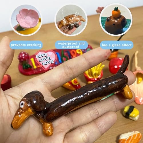 2 x 50ml Air Dry Clay Glaze, Protect Clay Surfaces, Gloss & Matte Glaze - Image 3