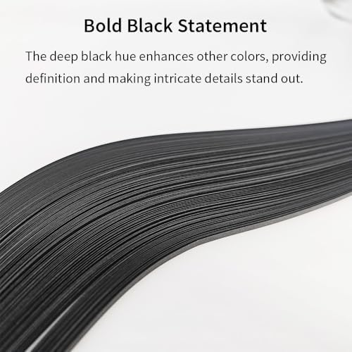 Acoeitl Quilling Paper Strips 240 Strips Black Paper Quilling Set Width 3mm Length 54cm Quilling Supplies DIY Quilling Paper Quilling Art Strip for Crafts (2 Pack) - Image 3