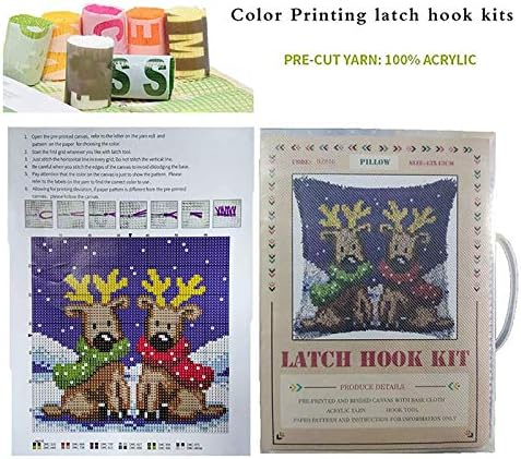 ZFFLYH Latch Hook Kits for Adults Kids Beginners, Animal Pattern DIY Crochet Yarn Kits Rug Making Yarn Kits Needlework Sets Cushion Mat Tapestry 20" X 15"(52Cm X 38Cm),Cat - Image 2