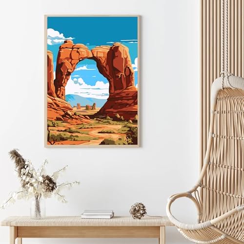 cupmod 6 Packs National Park Paint by Numers Kit for Adults,Landscape Painting by Number Kits on Canvas Without Frame,Landscape Adult Paint by Number Kits for Home Wall Decor 9.8x13.8inch - Image 7