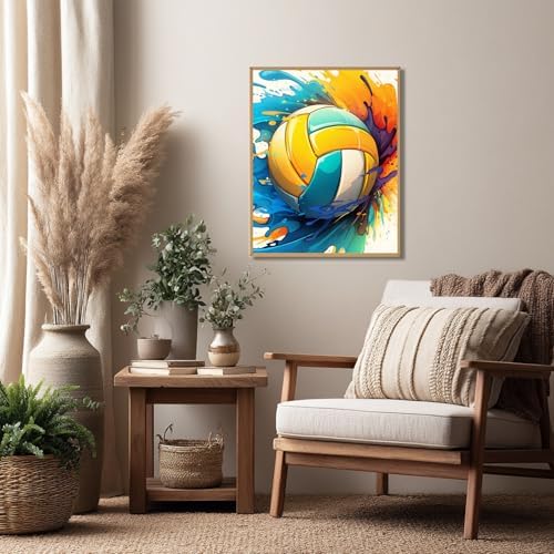 Reivworl Volleyball Paint by Numbers Kit for Adults Beginner, 16" Wx20 L Volleyball Paint by Number for Adult, Acrylic Painting Kits with Canvas for Gifts and Wall Decor - Image 2