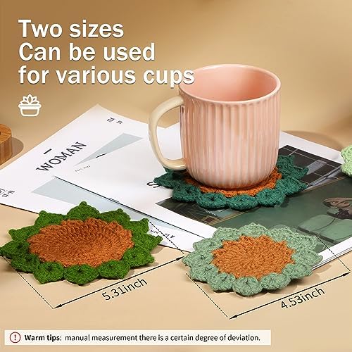 Hssugi Crochet Kit for Beginners 6PCS Crochet Coasters in a Plant Pot - Image 2