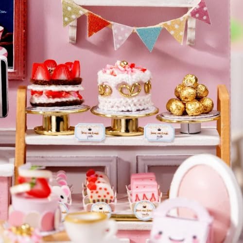 DIY Miniature Dollhouse Kits - Wooden Mini Model House with LED Lights, Tiny Furniture & Accessories – Craft Building Kits for Adults (Sweet Talk) – Birthday Valentine's Gift - Image 3