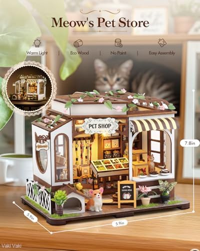 Vaki Vaki 2026 New DIY Miniature House Kit, Book Nook Puzzle with LED Light - Image 2
