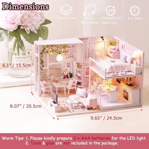 DIY Miniature Dollhouse Kit with Furniture Plus Dust Proof & Music Movement - Image 3