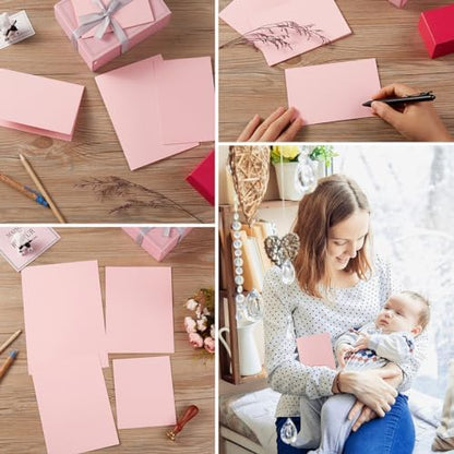 50 Pack Blank Folded Cardstock Cards, Pink, 4x6 - Image 7