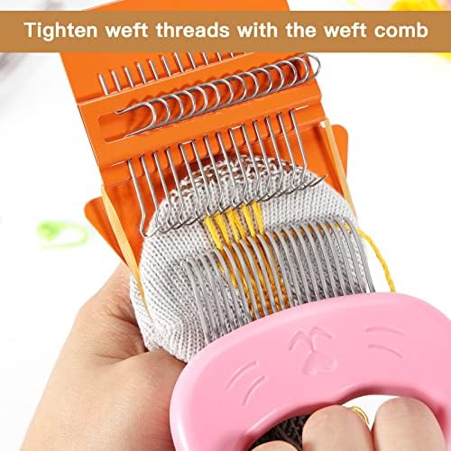 Caydo Speedweve Darning Mini Loom Kits Machine with 50 Color Threads, Sock Darning Mushroom Egg, Complete Darning Kit for Beginners Quickly Mending Jeans Socks, DIY Artful Patterns, Repair Clothes - Image 3
