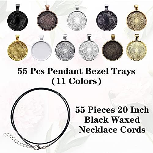 110Pcs Pendant Trays, Round Tray Set, Alloy Tray Charms Bulk, Bezel Pendant Trays for Homemade Jewelry and Necklaces, DIY Crafts, Resin Art, Paint Pour Skins, Costume Jewelry - Image 3