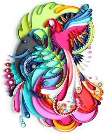 Parrot Paper Quilling Kit Paper Quilling Adult Craft Great for DIY Craft Workshop, Home Decoration, Birthday Gift,Adult Friend interaction.It's Suitable for Adult and Craftsmen.Creative Stress Reliee. by MerainMe
