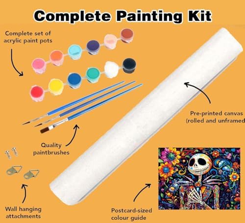 Halloween Jack Paint by Numbers Kit for Adults 16x12 inch (Without Frame) - Image 5