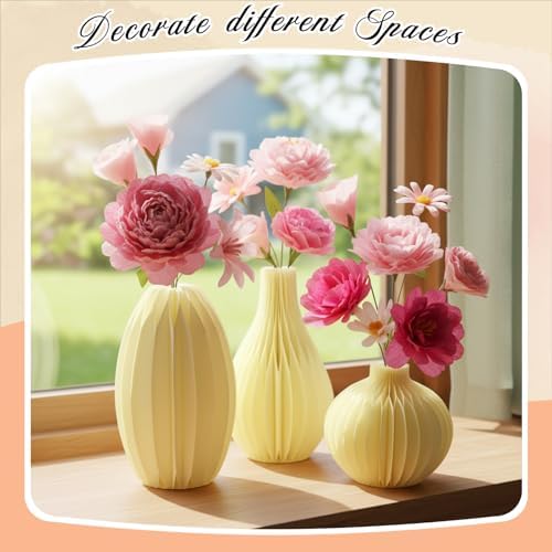 AmazingSpark Crepe Paper Flower Making Kit, Complete DIY Craft Aesthetic Gift with 3 Vises & Supplies to Make 30 Flowers, Sensory Arts Idea Gift for Adults, Couples, Friends, Women(Pink) - Image 4