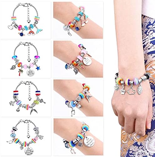 Acejoz 85 Pcs Charm Bracelet Making Kit, DIY Charm Bracelets Beads for Adults and Beginner Jewelry Making Kit - Image 6