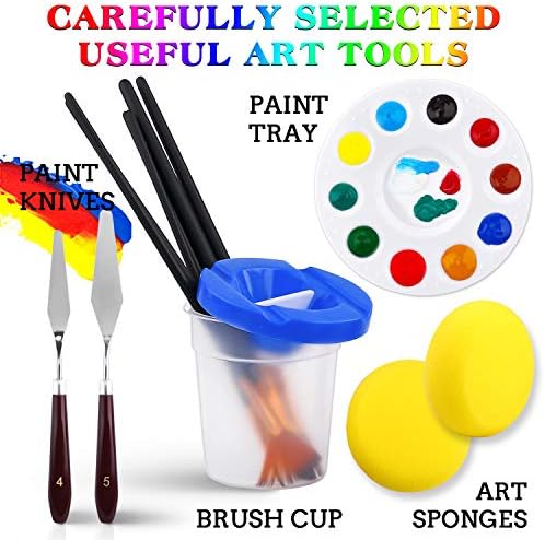 ESRICH Acrylic Paint Set, 46 Pcs Painting Supplies with Paint Brushes - Image 6