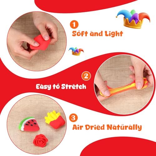 VioraWhite 72 Pcs 38oz Air Dry Clay Bulk Modeling Clay,Red - Image 3