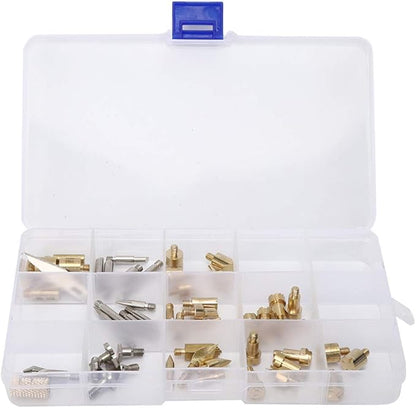 DANAIXZ 57 Pcs Professional Pyrography Pen Tip Set High Quality Copper Welding Accessories Kit with Various Shapes for Wood Burning Engraving and Soldering DIY Projects