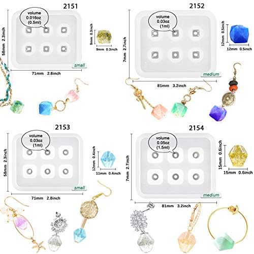 Beads Resin Molds with Hole for Gemstone Cabochon Jewelry Casting 14-Count - Image 4