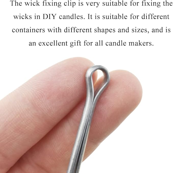 HAHIYO 10PCs 4.7 Inch Metal Candle Wick Holder Candle Wick Fixing Clip Candle Wick Centering Device Wick Setter Candle Wick Centering Tool for DIY Candle Making Candle Making Supplies Accessories