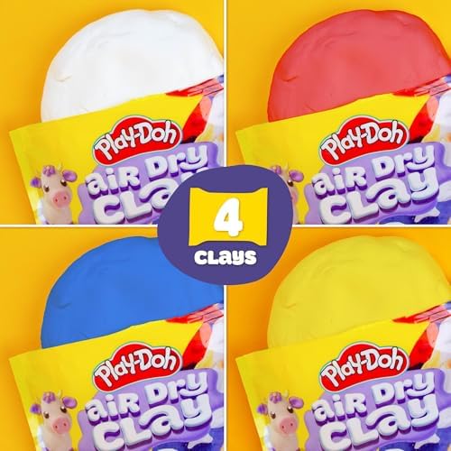 Play-Doh Air Dry Clay Bundle, 4 Squishy Air-Dry Clays in 4 Colors, Arts and Crafts Supplies, Modeling Clay, Fun Activities, Sculpting and Pottery for Kids - Image 3
