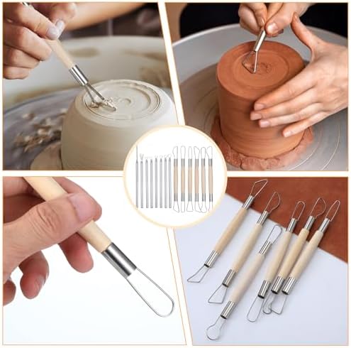 Pottery Ribbon Sculpting Tools Kit 14 PCS Clay Carving Tools - Image 6