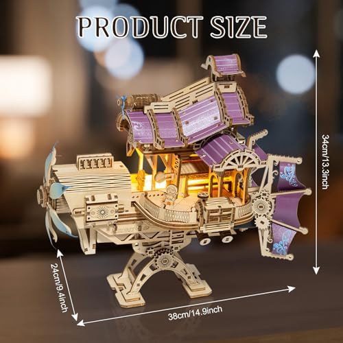 3D Wooden Puzzles for Adults, DIY Spacecraft Model Building Kit - Image 2