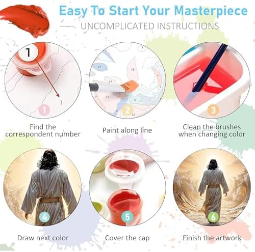 BAWKENTON Jesus Paint by Numbers kit for Adults and Kids - Image 6