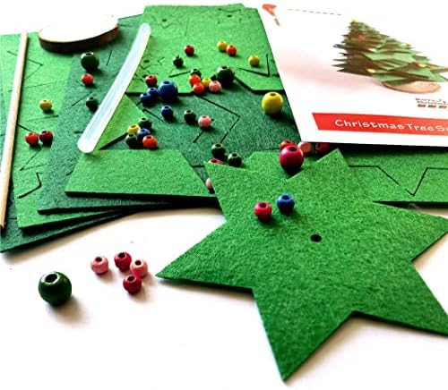 Inf-way Felt Christmas Tree DIY Craft Kit, Handmade Mini Christmas Tree Decoration Set Festive DIY Craft Supplies with Felt Sheets & Ornaments for Holiday Decor(2pack) - Image 3