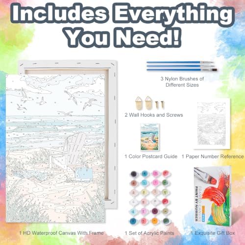 Kalonyth Beach Framed Paint by Numbers Kit for Adults Beginner 8x12 inch - Image 5