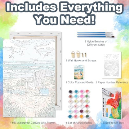 Kalonyth Beach Framed Paint by Numbers Kit for Adults Beginner 8x12 inch - Image 5