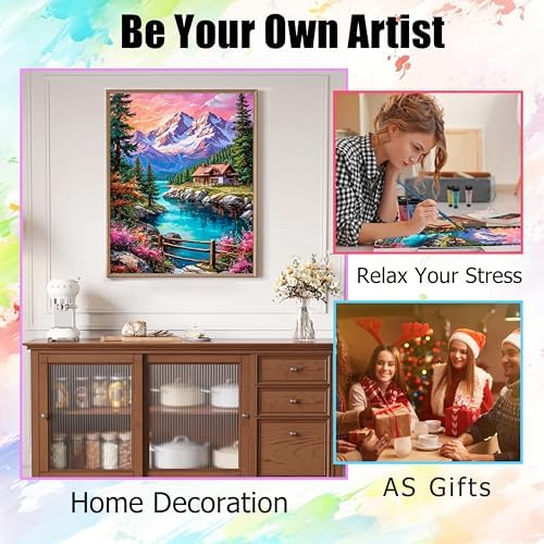 Yunruily Paint by Numbers for Adults - Adult Paint by Numbers,Landscape Painting by Numbers for Adults for Home Wall Decor and Birthday Gifts 16x20inch - Image 6