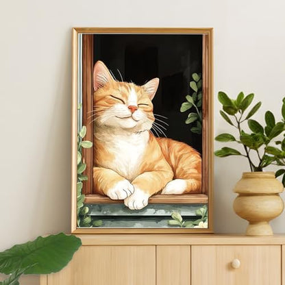 Camocin Framed Paint by Numbers Kit for Adults Beginners – Cute Orange Cat - Image 6