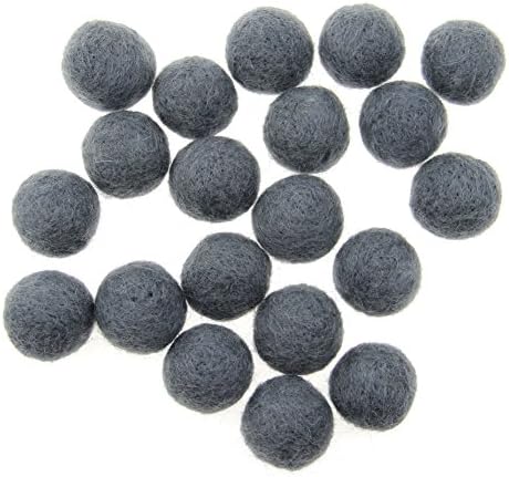 Zasy 30mm Needle Wool Felt Balls Foam Filled Wool Felt Pom Pom Home Decor DIY (Dark Grey) - Image 3