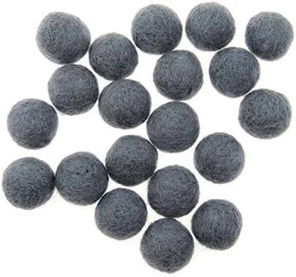 Zasy 30mm Needle Wool Felt Balls Foam Filled Wool Felt Pom Pom Home Decor DIY (Dark Grey) - Image 3