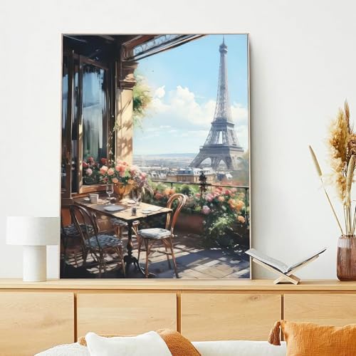 xcemhil Paint by Numbers Kit for Adults, Paris Paint by Numbers for Adults, Landscape Paint by Number for Gifts and Home Wall Decor 16x20in - Image 2
