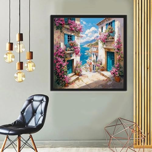 Niazidier Adults Street Paint by Number Kits,Painting by Number Kits on Canvas,Large Color by Numbers Adult Watercolor Gifts for Friends Wall Decor (Street) - Image 2