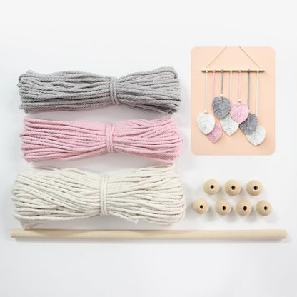 BUFANTL DIY Macrame Leaf Wall Hanging Kit for Beginners, Boho Woven Tapestry Craft Kit with Macrame Cord, Wooden Beads & Printed Instructions, Home Decor Macrame Kit for Adults by Unknown