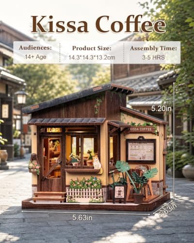 Cutebee LED Book Nook Kit, DIY Miniature House Kits Coffee Shop - Image 2