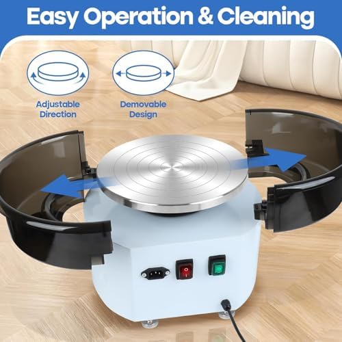MZOKUU Pottery Wheel for Adults 11 Inch 450W Electric Ceramic Forming Machine Foot Pedal Control Adjustable 50-300RPM Speed ABS Detachable Basin Sculpting Tools Kit Arts Craft DIY Gift (White) - Image 4